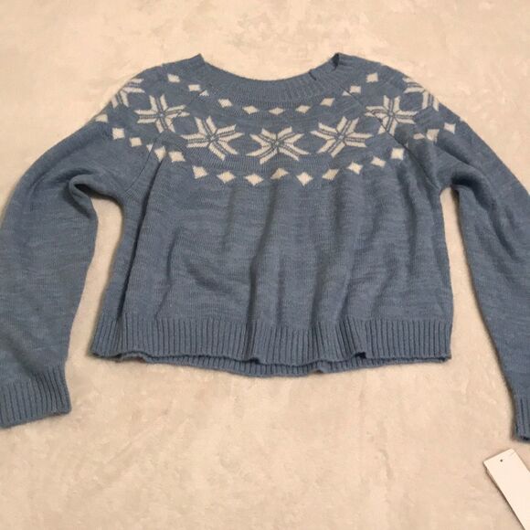 NWT Copper Key Soft Blue Snowflake Sweater - Sz L - Picture 2 of 7